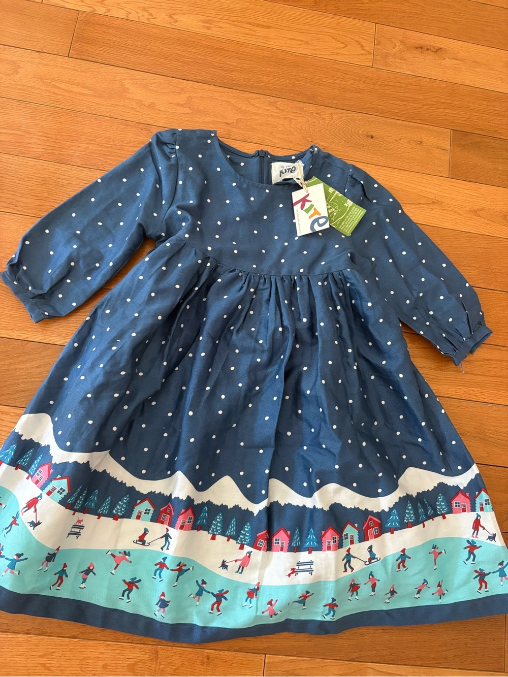 Kite dress, blue long sleeve ice skating winter NWT